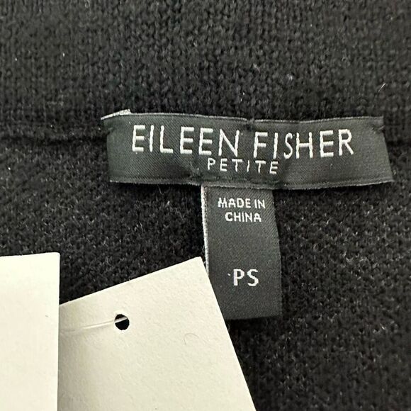EILEEN FISHER Diagonal Jacquard Short Straight Skirt size Petite Small Black Mer - Picture 7 of 8
